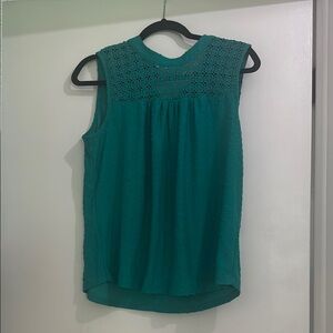 Chic Teal Sleeveless Blouse